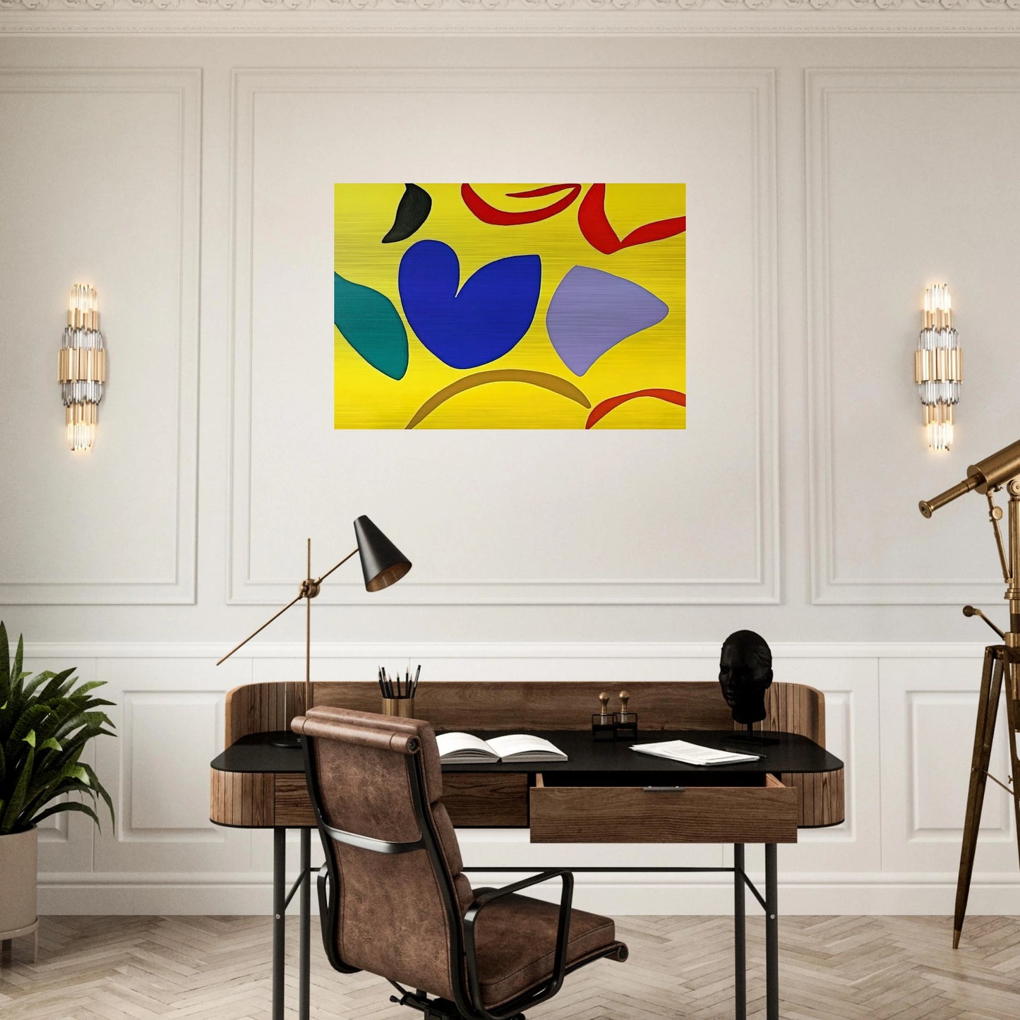 M-yellow - 1965 - Ray Parker Brushed Aluminum Print - 70x100 cm / 28x40 inches | Ray Parker Aluminum Print | Ray Parker Prints