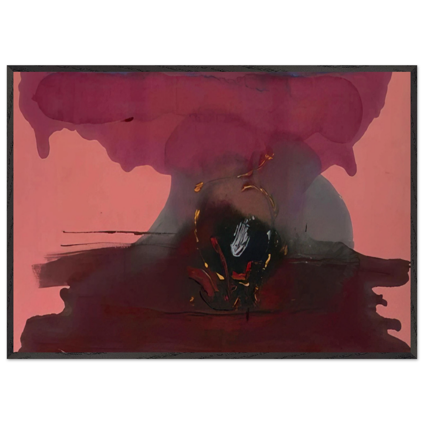 Helen Frankenthaler - Harbinger - 1986 Wall art - 70x70 cm / 28x28 inches - Premium Wooden Framed Poster With Fine Art Paper-canvas - White frame