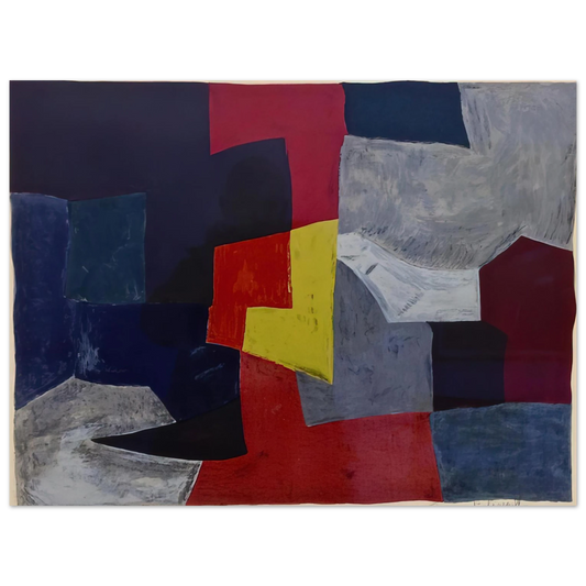 Serge Poliakoff - Composition grise, rouge et jaune - 1960  75x100 cm / 30x40inches Fine Art Poster