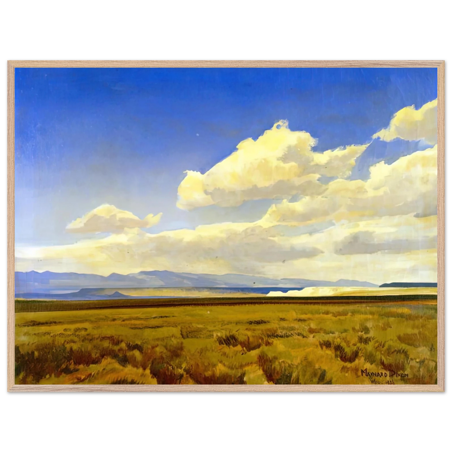 Maynard Dixon - WIND OF WYOMING 1936 Wall art - A2 (42 x 59.4  cm) - Premium Wooden Framed Poster With Fine Art Paper-canvas - Black frame