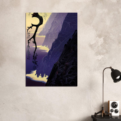 Purple Mist - Eyvind Earle Brushed Aluminum Print - 70x100 cm / 28x40 inches | Eyvind Earle Aluminum Print | Eyvind Earle Prints