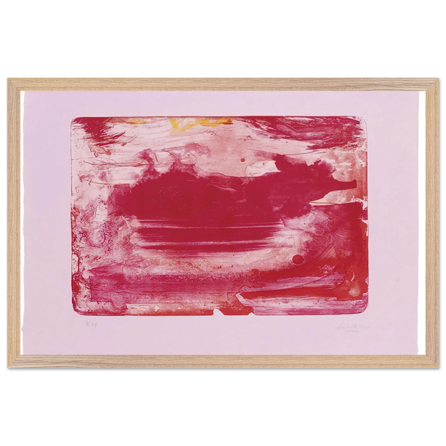 Helen Frankenthaler - The Red Sea - 1982 Wall art - 50x70 cm / 20x28 inches - Premium Wooden Framed Poster With Fine Art Paper-canvas - Wood frame