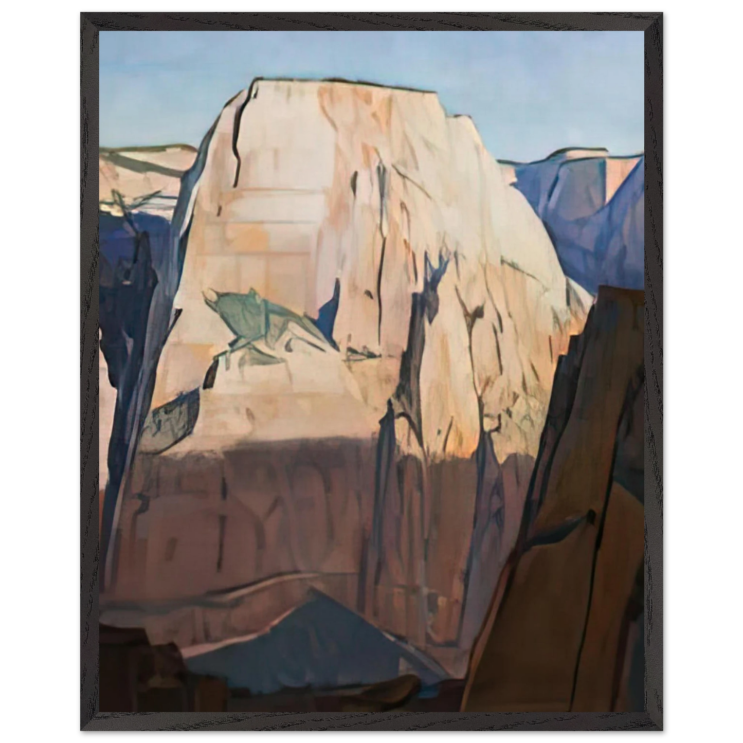 Maynard Dixon - GREAT WHITE THRONE ZION CANYON UTAH 1933 Wall art - 15x20 cm / 6x8 inches - Premium Wooden Framed Poster With Fine Art Paper-canvas - Black frame
