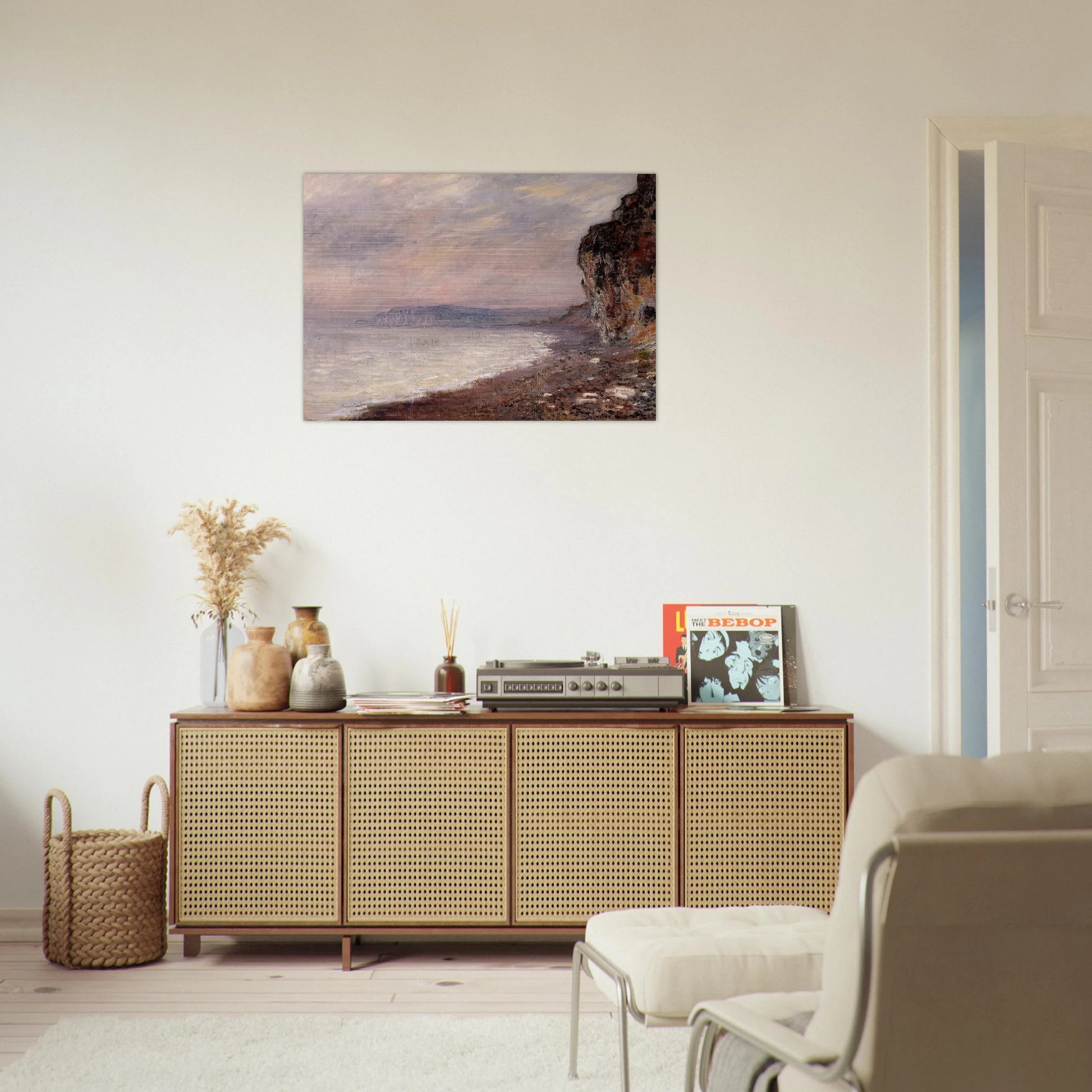 Cliffs at Pourville in the Fog - claude monet Brushed Aluminum Print - 70x100 cm / 28x40 inches | claude monet Aluminum Print | claude monet Prints