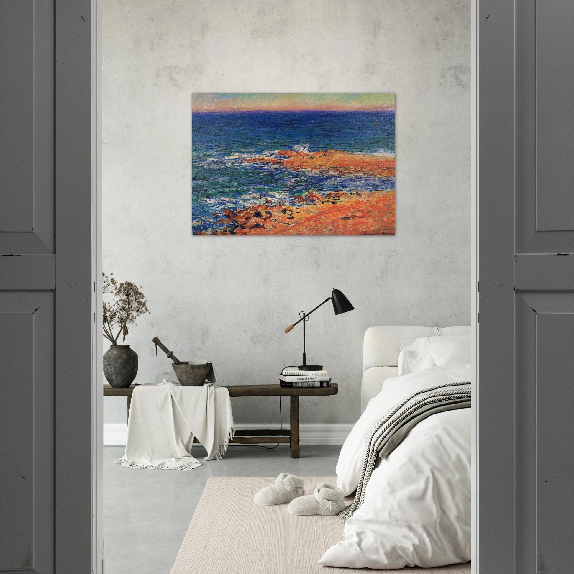 The Big Blue Sea in Antibes - claude monet Brushed Aluminum Print - 70x100 cm / 28x40 inches | claude monet Aluminum Print | claude monet Prints