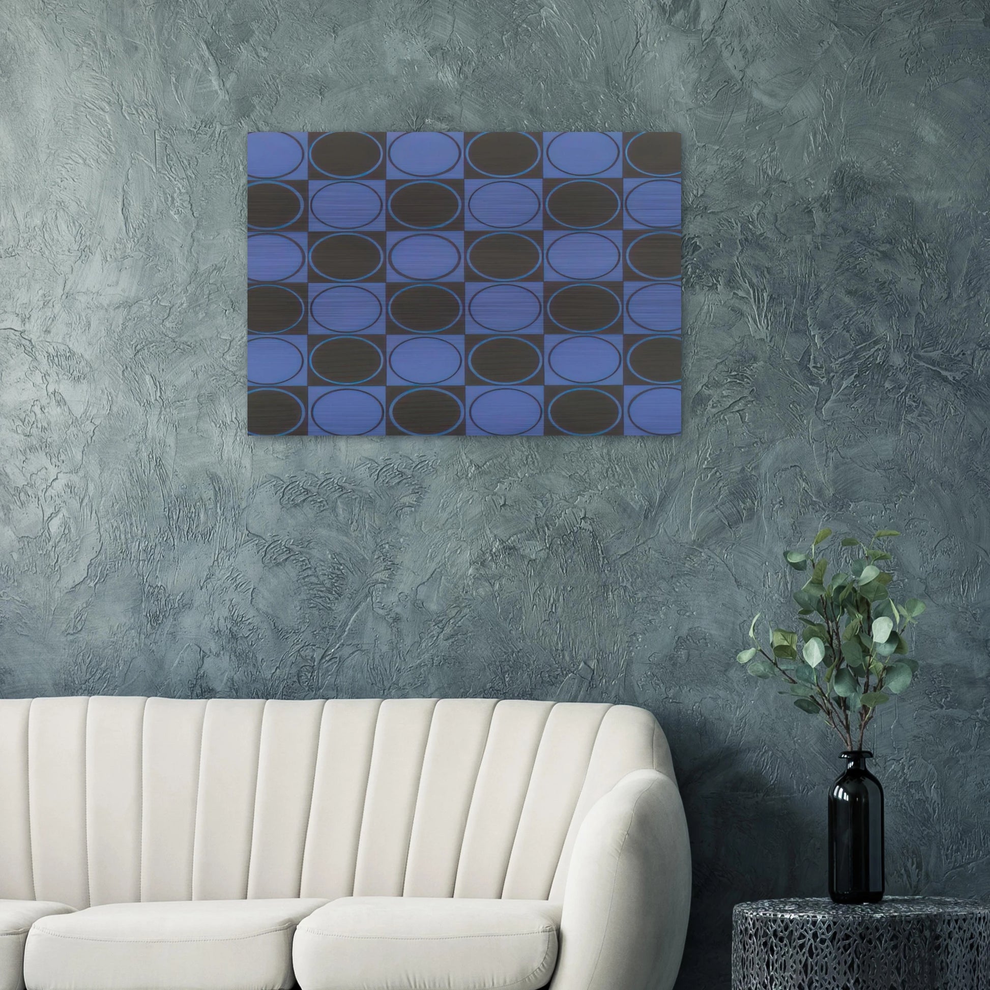Carre bleu et noir - 1980 - Antonio Asis Brushed Aluminum Print - 70x100 cm / 28x40 inches | Antonio Asis Aluminum Print | Antonio Asis Prints