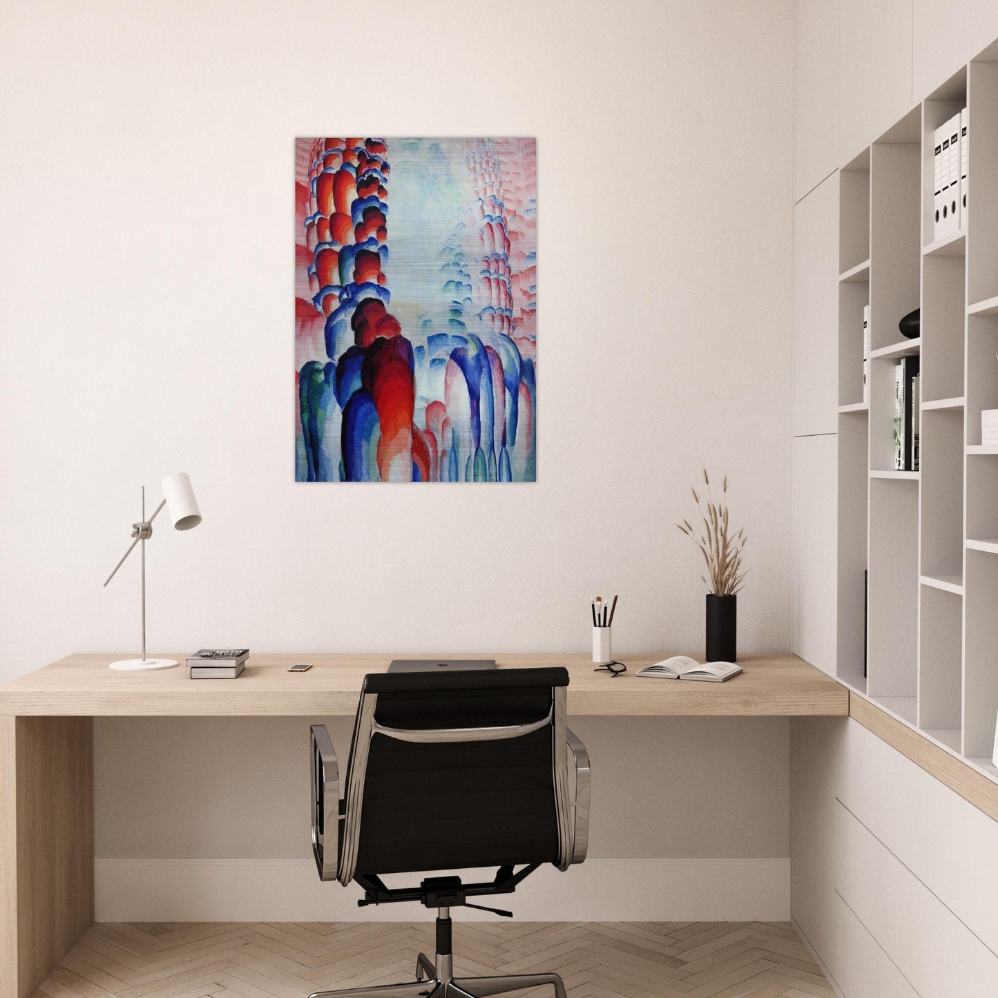 Hindu Motif, or Graduated Red - Frantisek Kupka Brushed Aluminum Print - 70x100 cm / 28x40 inches | Frantisek Kupka Aluminum Print | Frantisek Kupka Prints