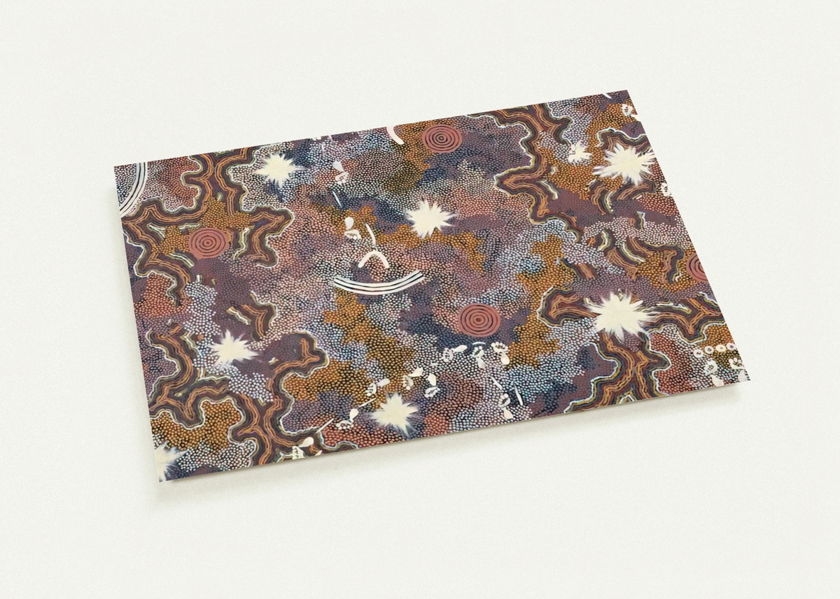 Ngarlu Red Hill - 1990 By Clifford Possum Tjapaltjarri Pack of 10 Post Cards | Clifford Possum Tjapaltjarri Post Cards | A6 (10.5 x 14.8 cm) - 4.1 x 5.8 inches