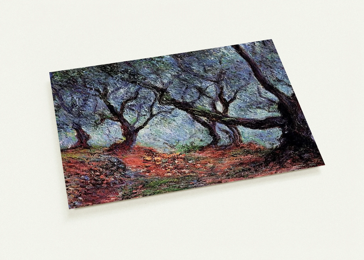 Grove of Olive Trees in Bordighera By claude monet Pack of 10 Post Cards | claude monet Post Cards | A6 (10.5 x 14.8 cm) - 4.1 x 5.8 inches