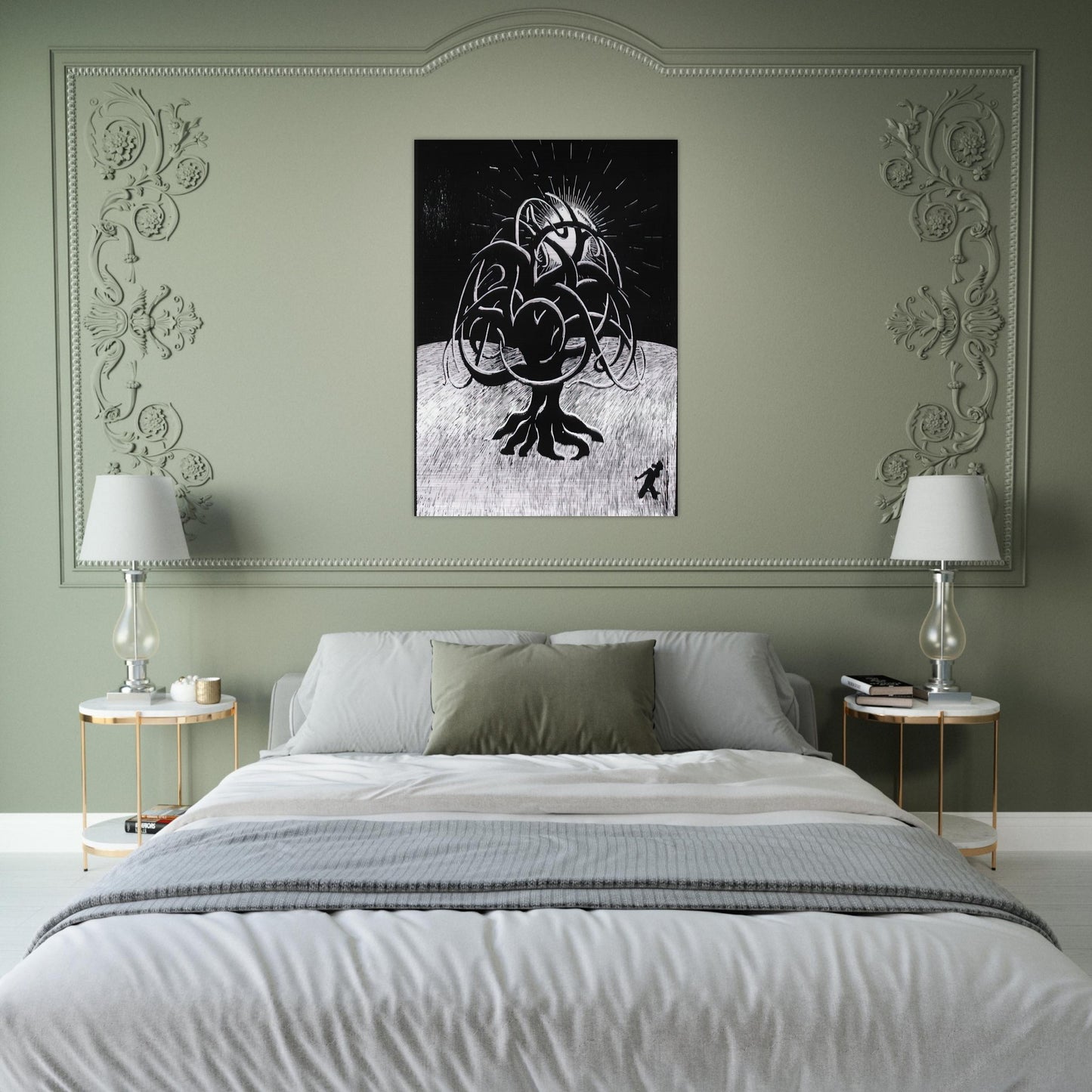 TWON TREE - MC Escher Brushed Aluminum Print - 70x100 cm / 28x40 inches | MC Escher Aluminum Print | MC Escher Prints