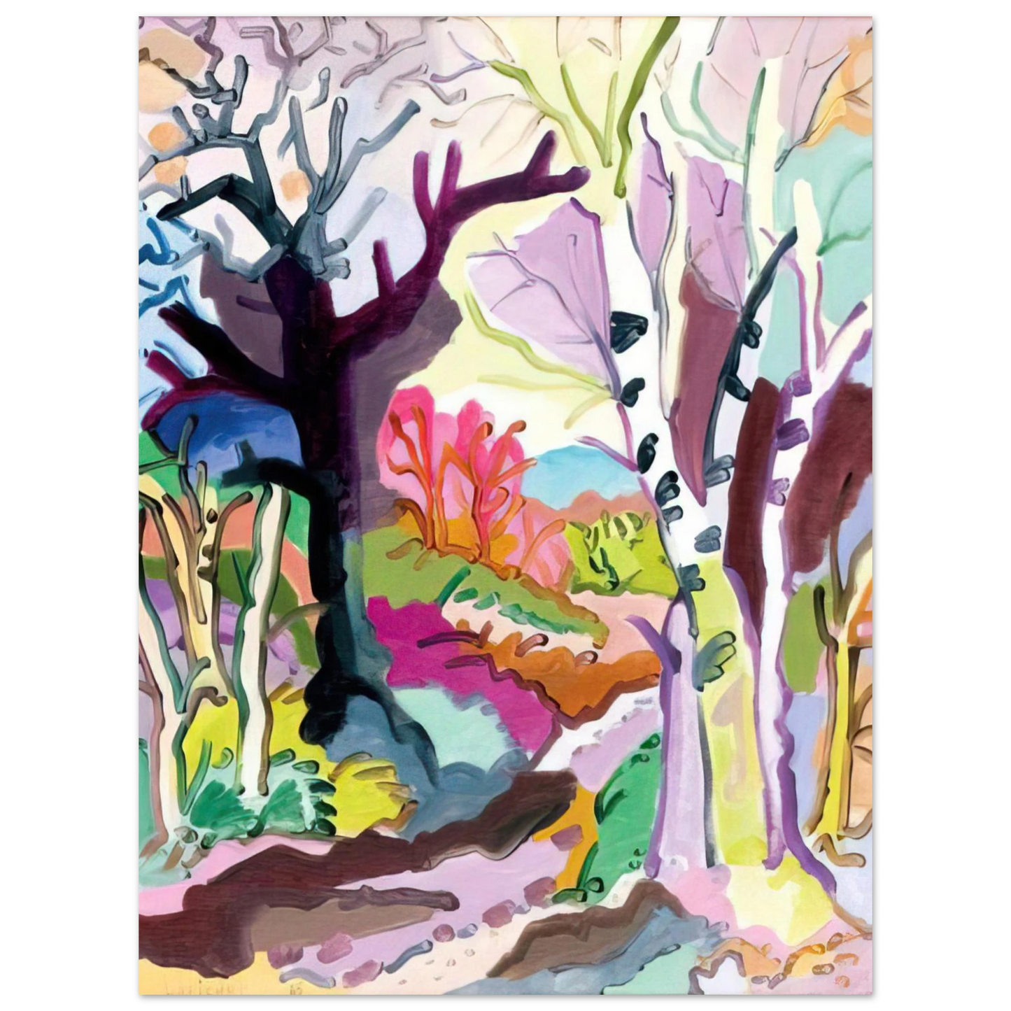 Charles Lapicque - L'hiver dans les bois - 1965  75x100 cm / 30x40inches Fine Art Poster