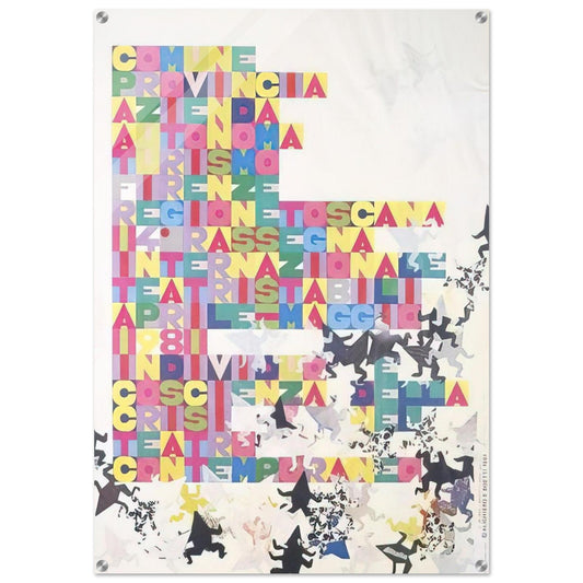 RASSEGNA INTERNAZIONALE TEATRI STABILI FACCINE COLORATE 1979 - Alighiero Boetti Acrylic Print - 70x100 cm / 28x40″ inches
