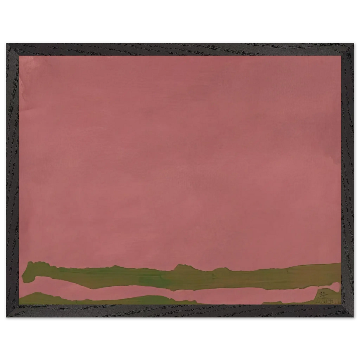 Helen Frankenthaler - Green Likes Mauve - 1970 Wall art - 20x25 cm / 8x10 Inches - Premium Wooden Framed Poster With Fine Art Paper - Wood frame