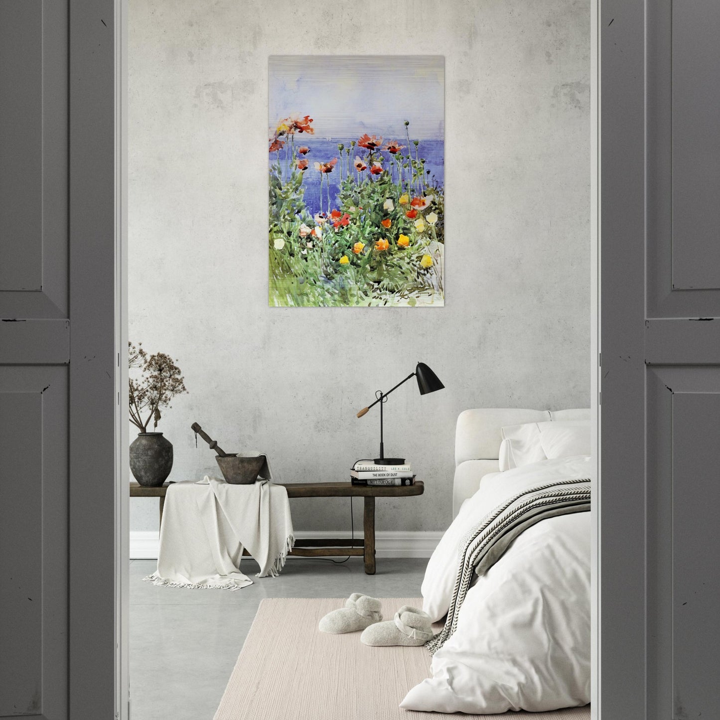 Poppies, Isles of Shoals 02 - Childe Hassam Brushed Aluminum Print - 70x100 cm / 28x40 inches | Childe Hassam Aluminum Print | Childe Hassam Prints