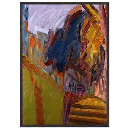 ALBERO DI FRONTE - Frank Auerbach 70x100 cm / 28x40 inches Framed Art Print – Black Wooden Frame