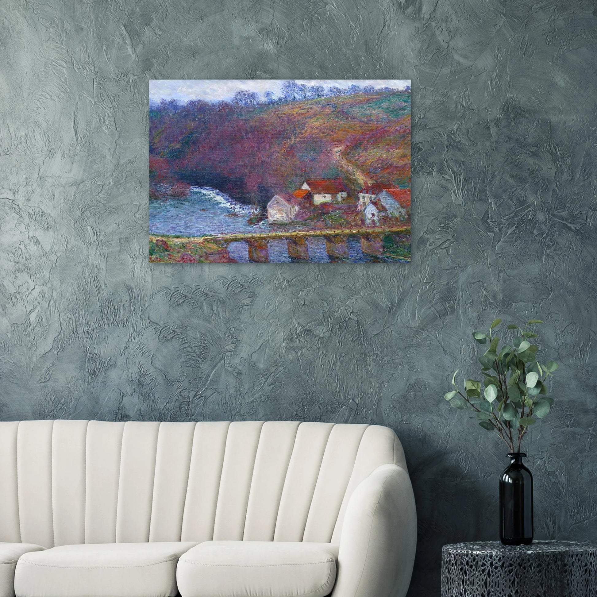 The Grande Creuse by the Bridge at Vervy - claude monet Brushed Aluminum Print - 70x100 cm / 28x40 inches | claude monet Aluminum Print | claude monet Prints