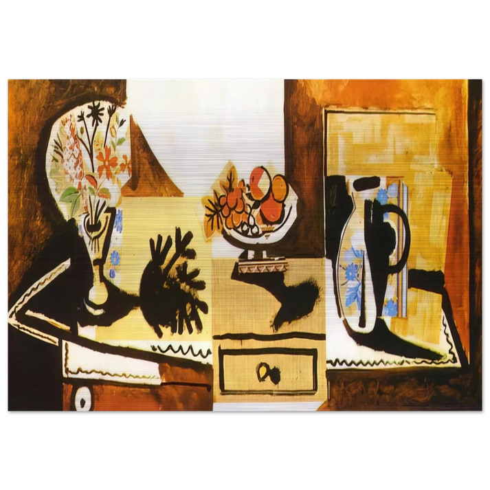 Still life on the dresser - Pablo Picasso Brushed Aluminum Print - 70x100 cm / 28x40 inches | Pablo Picasso Aluminum Print | Pablo Picasso Prints