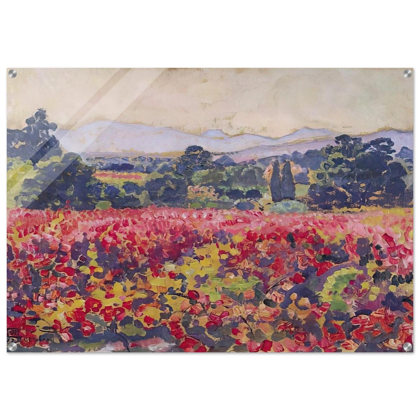 THE VINES IN SAINT CLAIR 1912 - Theo van Rysselberghe Acrylic Print - 70x100 cm / 28x40″ inches | Theo van Rysselberghe Wall Art | Theo van Rysselberghe Prints