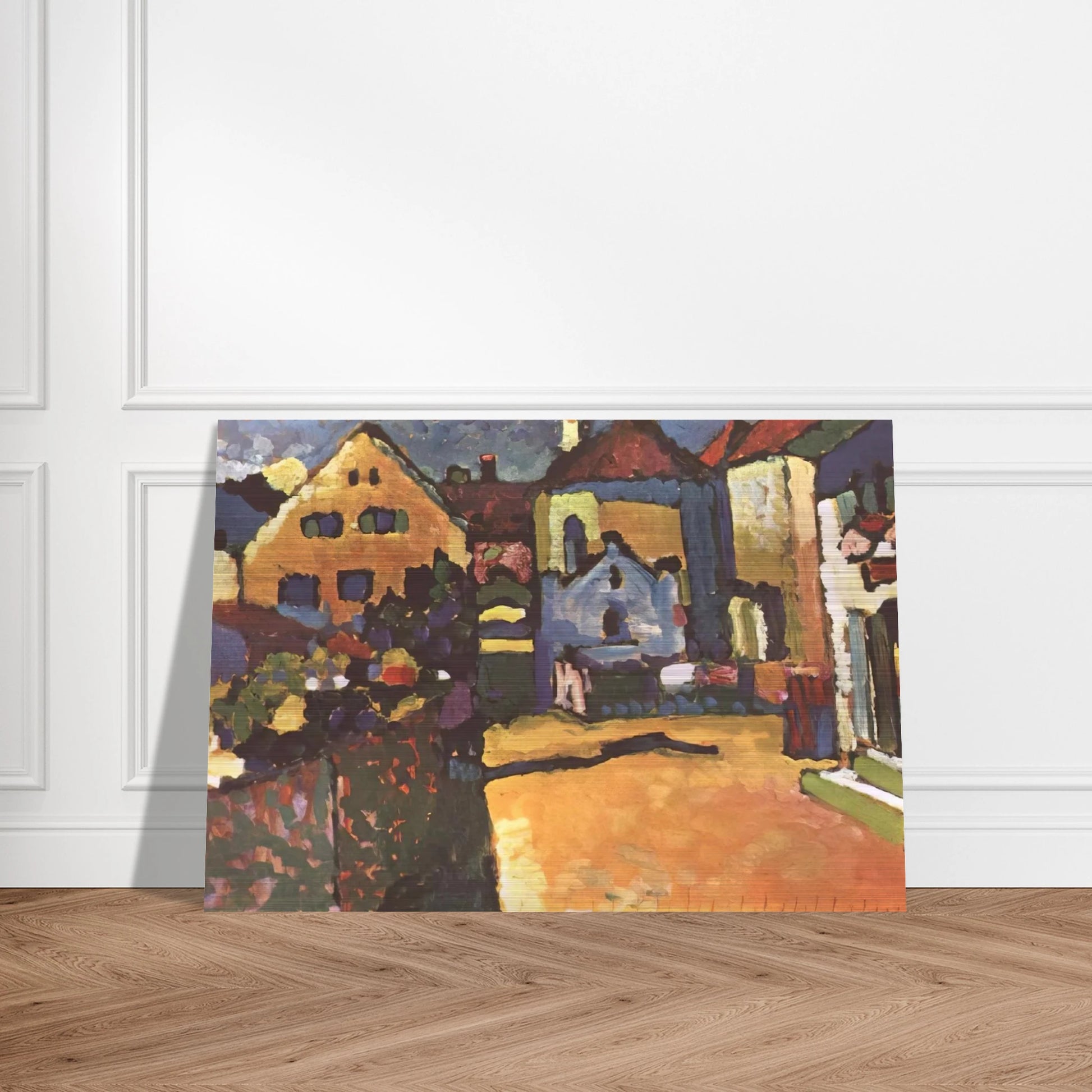 GRUNGASSE IN MURNAU 1909 - Wassily Kandinsky Brushed Aluminum Print - 70x100 cm / 28x40 inches | Wassily Kandinsky Aluminum Print | Wassily Kandinsky Prints