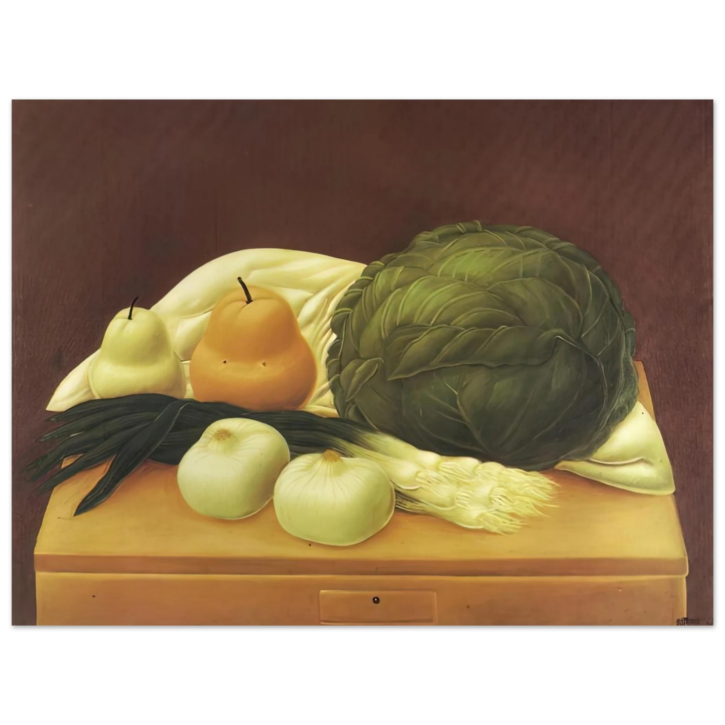 Fernando Botero - KITCHEN TABLE  75x100 cm / 30x40inches Fine Art Poster