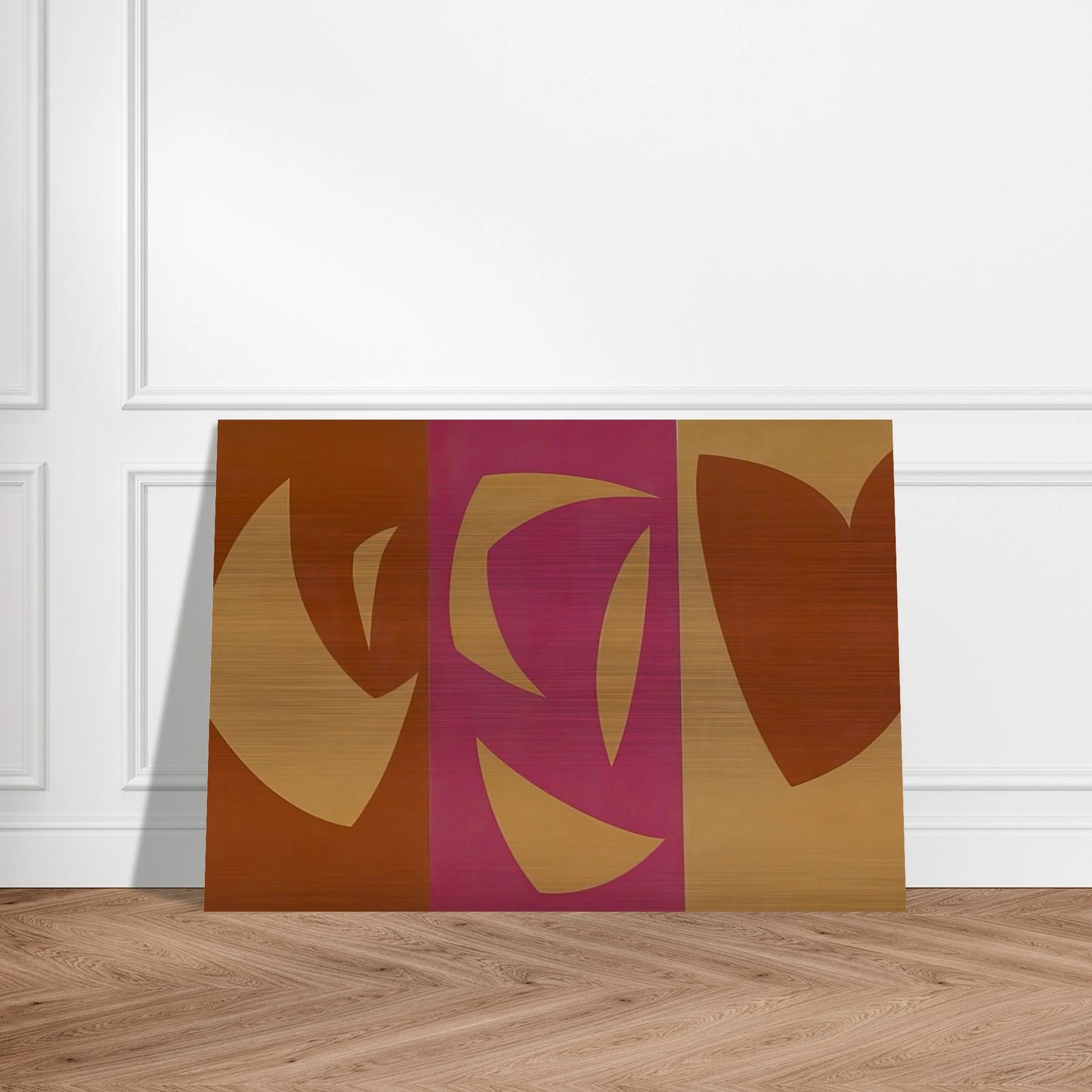 Triptyque ocre-violet-rouge - Fernand Leduc Brushed Aluminum Print - 70x100 cm / 28x40 inches | Fernand Leduc Aluminum Print | Fernand Leduc Prints