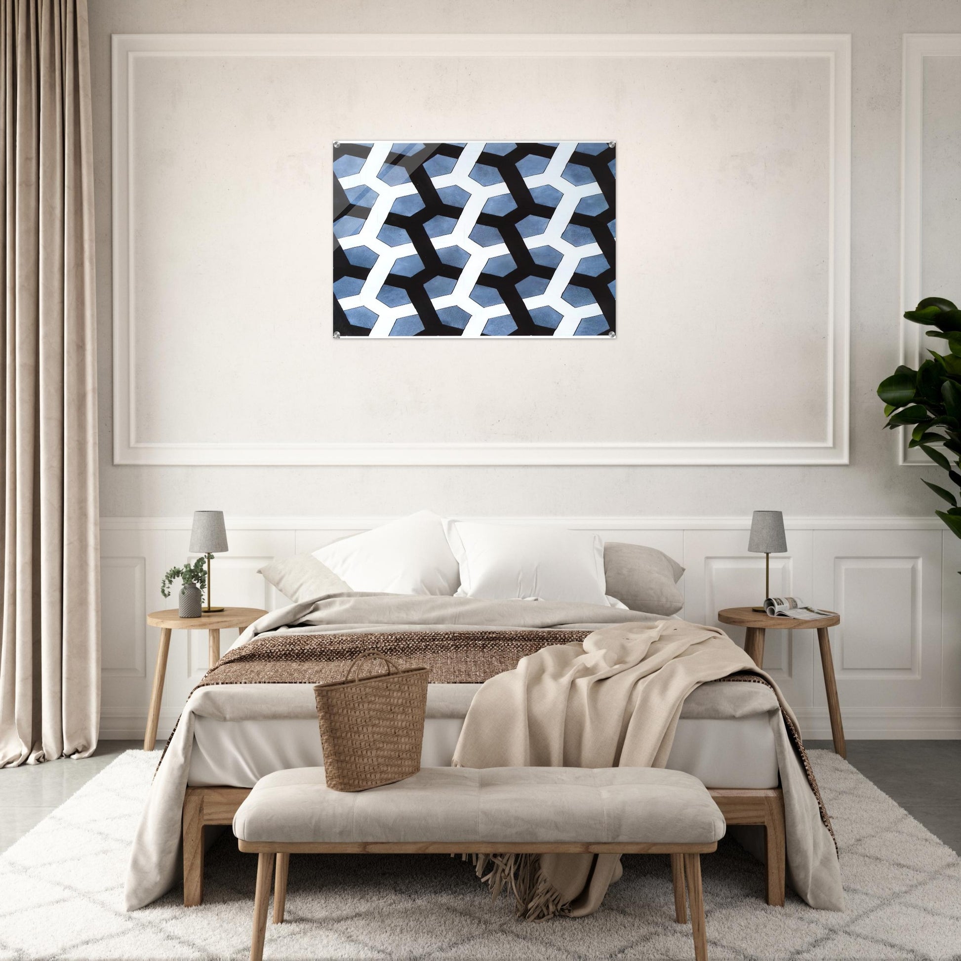 INTERLACED HEXAGON - MC Escher Acrylic Print - 70x100 cm / 28x40″ inches | MC Escher Wall Art | MC Escher Prints