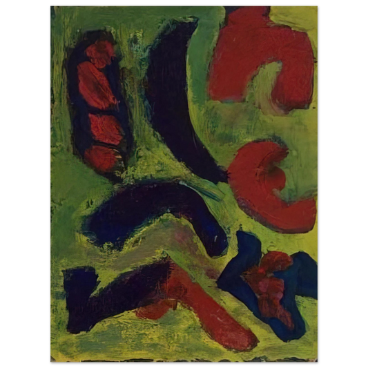 Barnett Newman - Abstract Composition in Green and Red  75x100 cm / 30x40inches Fine Art Poster