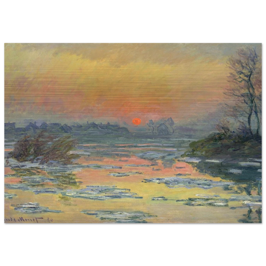 Sunset on the Seine in Winter - claude monet Brushed Aluminum Print - 70x100 cm / 28x40 inches | claude monet Aluminum Print | claude monet Prints