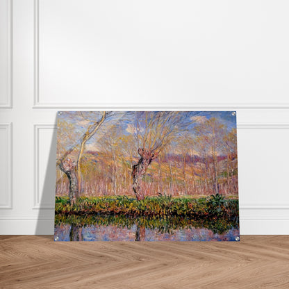 The Banks of the River Epte in Springtime - claude monet Acrylic Print - 70x100 cm / 28x40″ inches | claude monet Wall Art | claude monet Prints