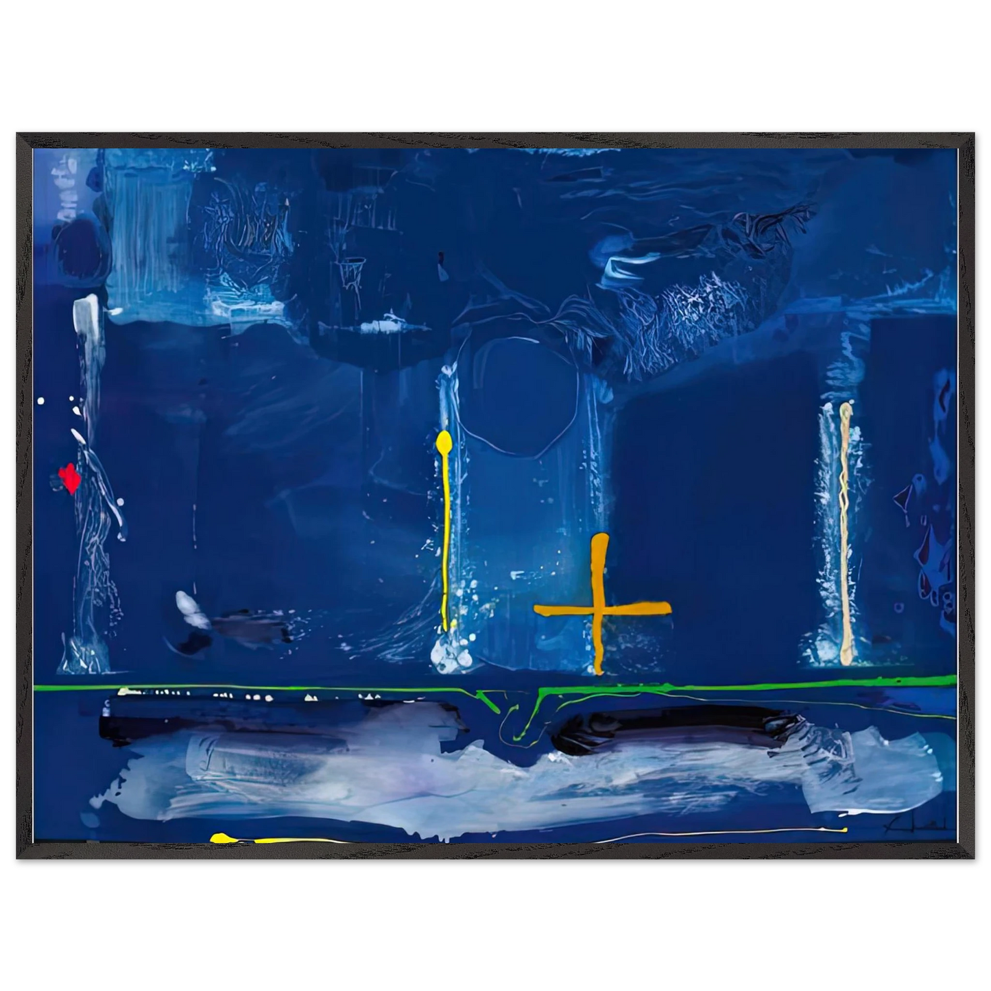 Helen Frankenthaler - Sister Sky, 1991- Wall Art - 60x80 cm / 24x32 inches - Premium Wooden Framed Poster With Fine Art Paper-canvas - White frame