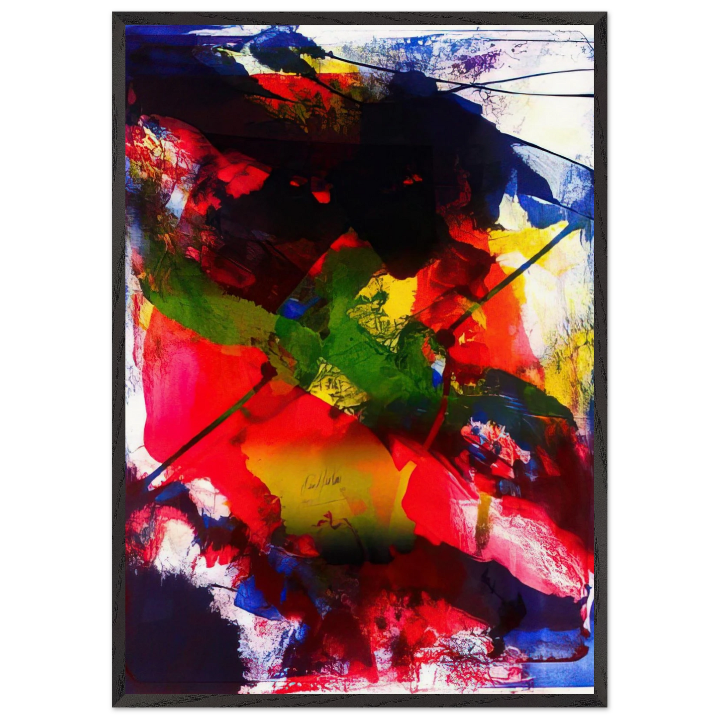 Amadeus - Paul Jenkins 70x100 cm / 28x40 inches Framed Art Print – Black Wooden Frame