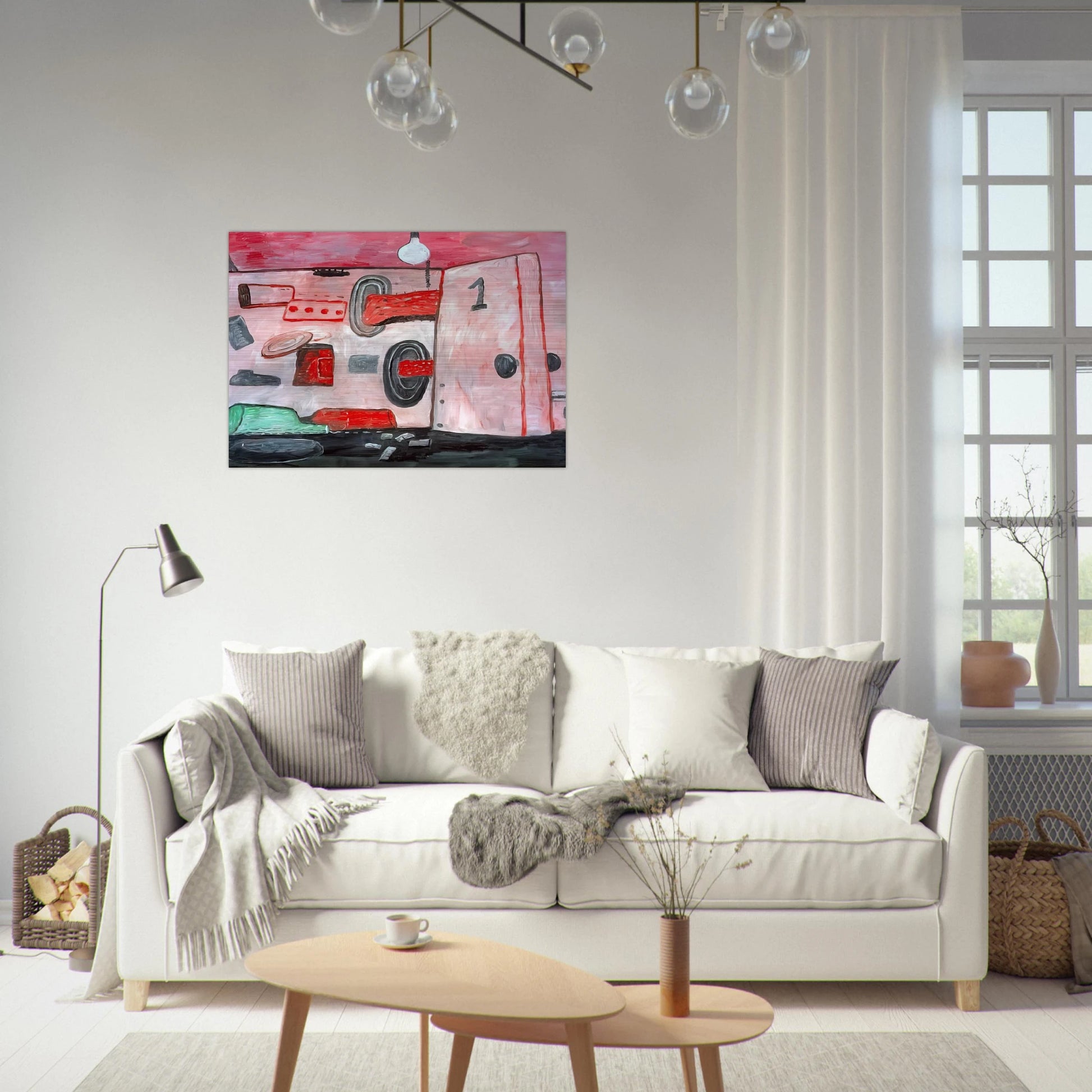 INSIDE OUTSIDE 1977 - Philip Guston Brushed Aluminum Print - 70x100 cm / 28x40 inches | Philip Guston Aluminum Print | Philip Guston Prints