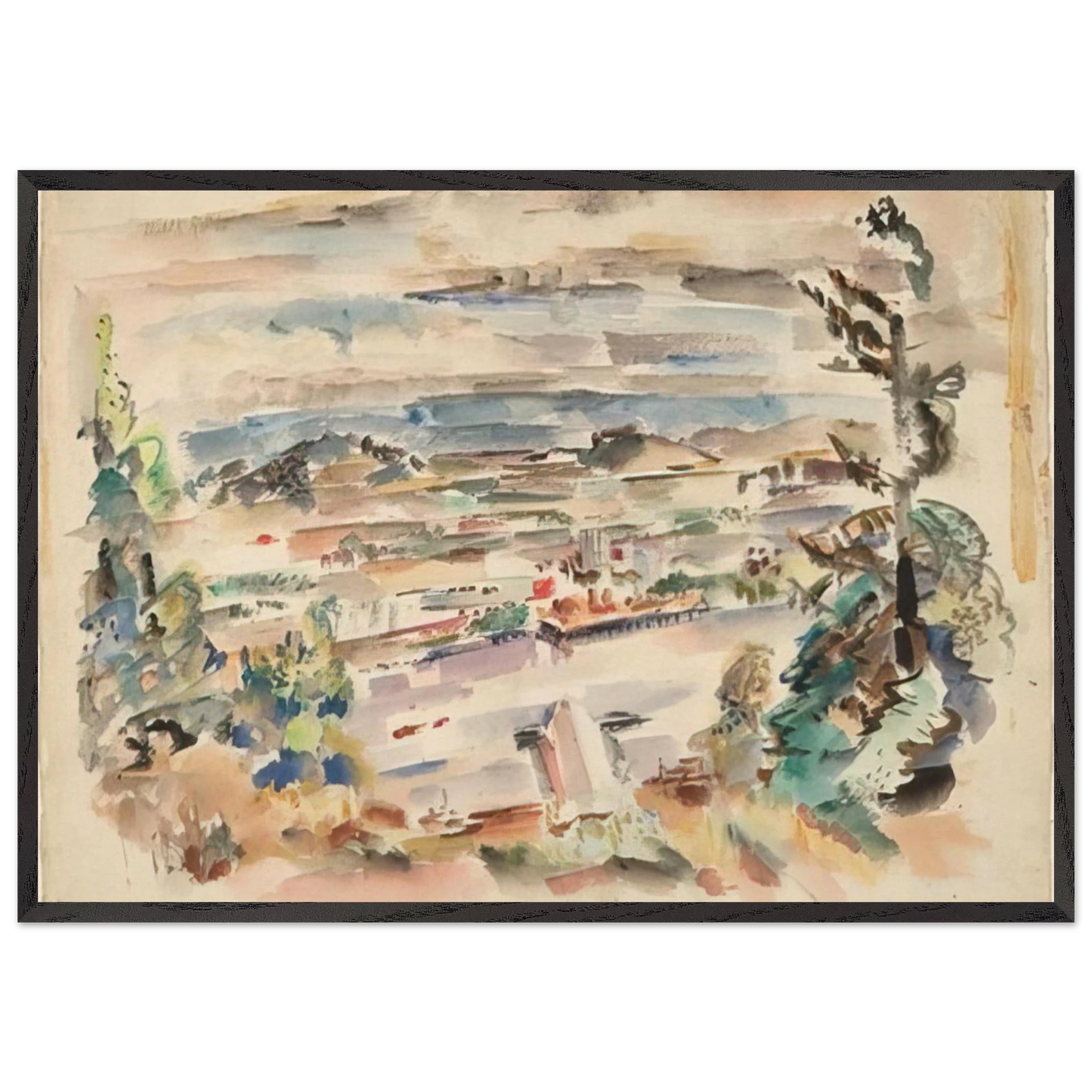 Untitled - 1929 - Mark Rothko 70x100 cm / 28x40 inches Framed Art Print – Black Wooden Frame