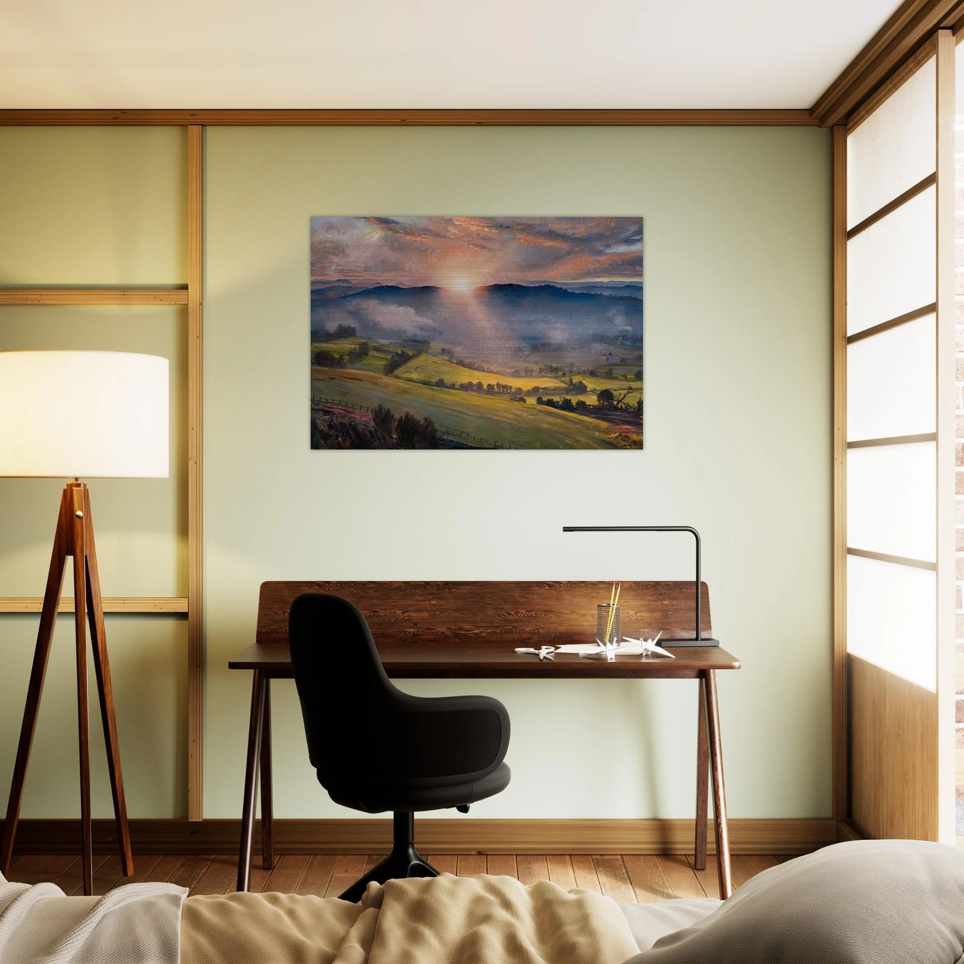 SUNDOWN 1947 - Laura Knight Brushed Aluminum Print - 70x100 cm / 28x40 inches | Laura Knight Aluminum Print | Laura Knight Prints