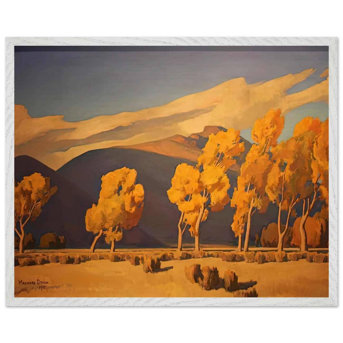 Maynard Dixon - NOVEMBER IN NEVADA 1935 Wall art - 70x100 cm / 28x40 Inches - Premium Wooden Framed Poster With Fine Art Paper - Black frame