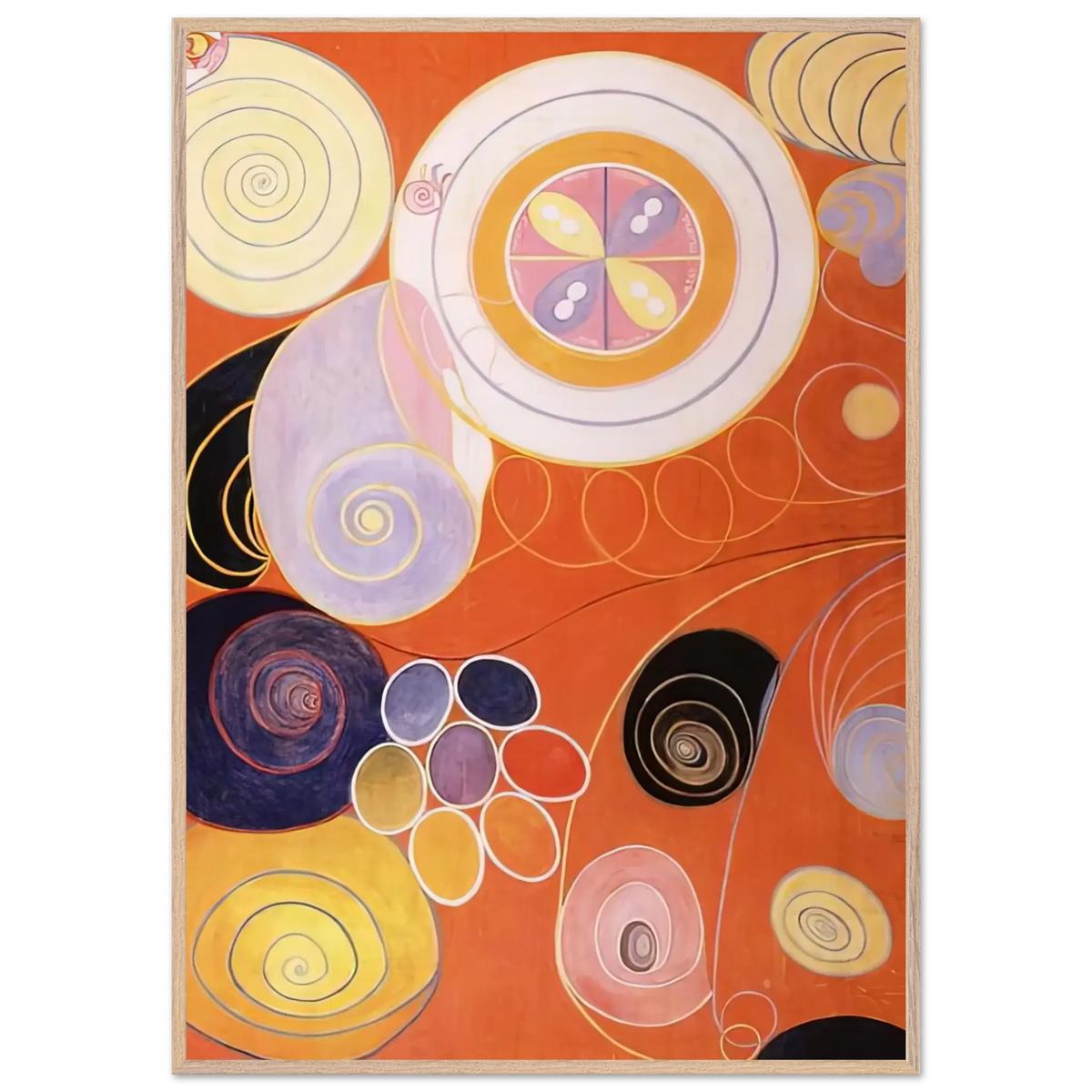 Hilma af Klint - THEY TENS MAINSTAY IV 1907 Wall art - 30x40 cm / 12x16 inches - Premium Wooden Framed Poster With Fine Art Paper - Black frame