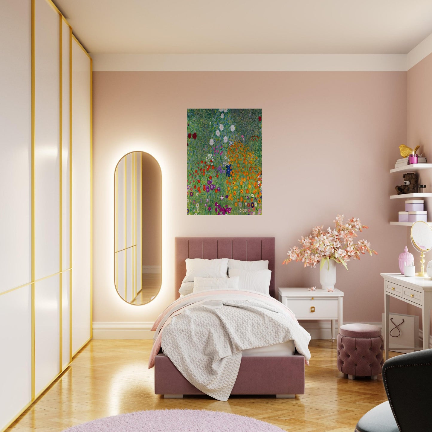 BLUMENGARTEN 1907 - Gustav Klimt Brushed Aluminum Print - 70x100 cm / 28x40 inches | Gustav Klimt Aluminum Print | Gustav Klimt Prints