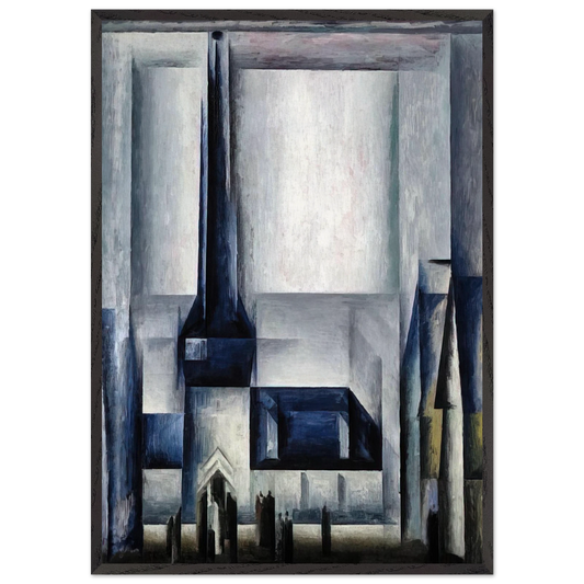 GELMERODA III 1913 - Lyonel Feininger 70x100 cm / 28x40 inches Framed Art Print – Black Wooden Frame