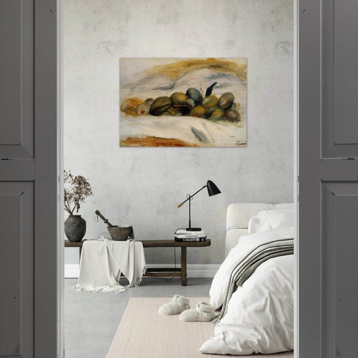 Still Life Almonds and Walnuts - Pierre-Auguste Renoir Brushed Aluminum Print - 70x100 cm / 28x40 inches | Pierre-Auguste Renoir Aluminum Print | Pierre-Auguste Renoir Prints