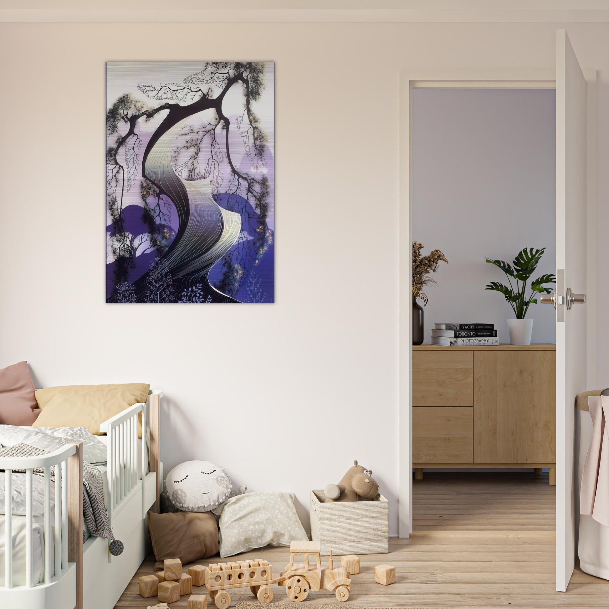 Bonsai - Eyvind Earle Brushed Aluminum Print - 70x100 cm / 28x40 inches | Eyvind Earle Aluminum Print | Eyvind Earle Prints
