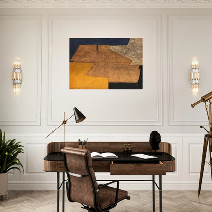 Composition jaune, mauve, bleu et noir La table d'or - 1952 - Serge Poliakoff Brushed Aluminum Print - 70x100 cm / 28x40 inches | Serge Poliakoff Aluminum Print | Serge Poliakoff Prints