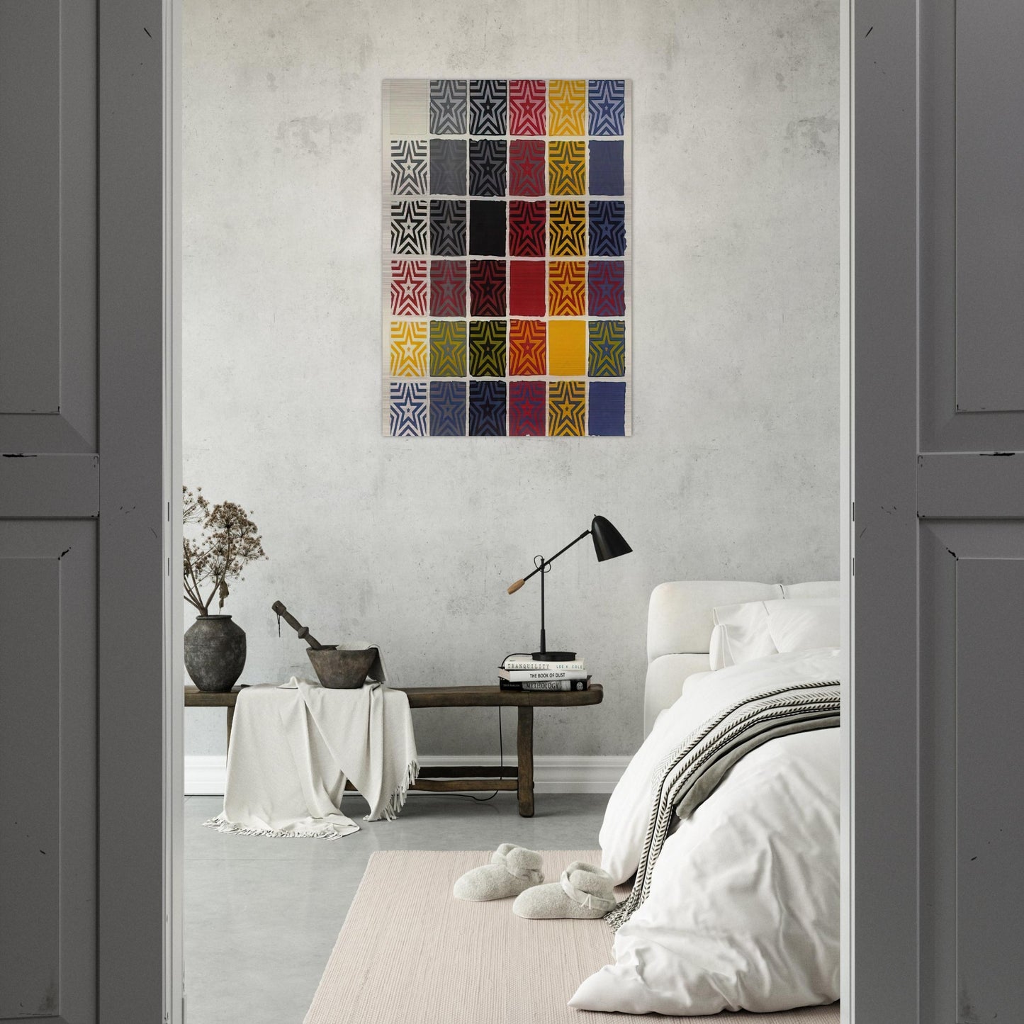 Stars 5 Pointed - Sol LeWitt Brushed Aluminum Print - 70x100 cm / 28x40 inches | Sol LeWitt Aluminum Print | Sol LeWitt Prints