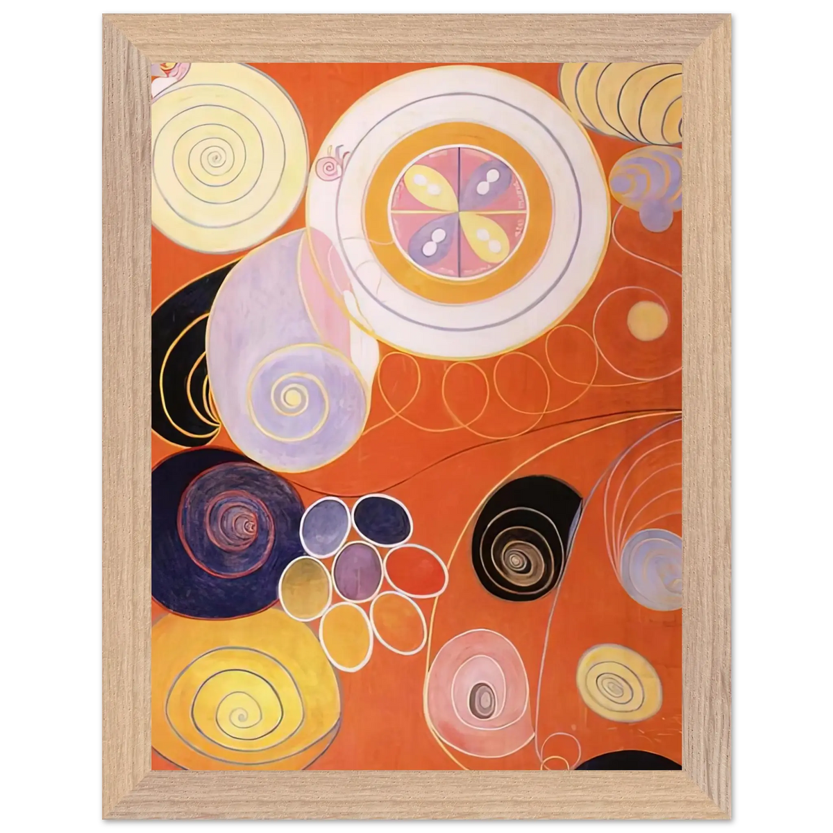 Hilma af Klint - THEY TENS MAINSTAY IV 1907 Wall art - 28x43  cm / XL (11x17 inches) - Premium Wooden Framed Poster With Fine Art Paper - White frame