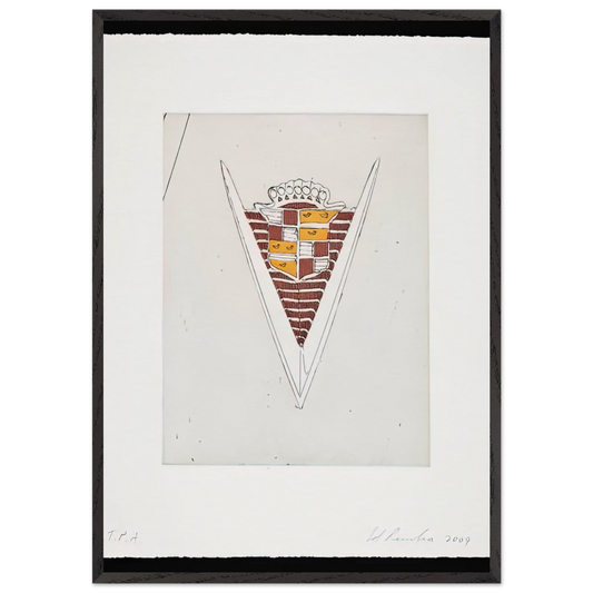 CADILLAC MOTOR CITY SERIES 2009 - Edward Ruscha 70x100 cm / 28x40 inches Framed Art Print – Black Wooden Frame