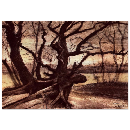 Study of a Tree - Vincent van Gogh Brushed Aluminum Print - 70x100 cm / 28x40 inches | Vincent van Gogh Aluminum Print | Vincent van Gogh Prints