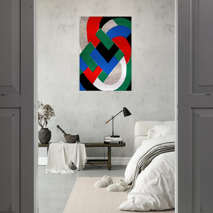 COMPOSITION WITH GREEN AND BLUE - Sonia Delaunay Brushed Aluminum Print - 70x100 cm / 28x40 inches | Sonia Delaunay Aluminum Print | Sonia Delaunay Prints