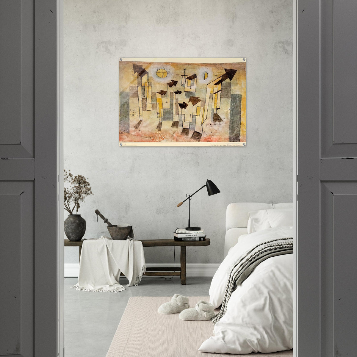 WALL PAINTING FROM THE TEMPLE OF LONGING 1922 - Paul Klee Acrylic Print - 70x100 cm / 28x40″ inches | Paul Klee Wall Art | Paul Klee Prints