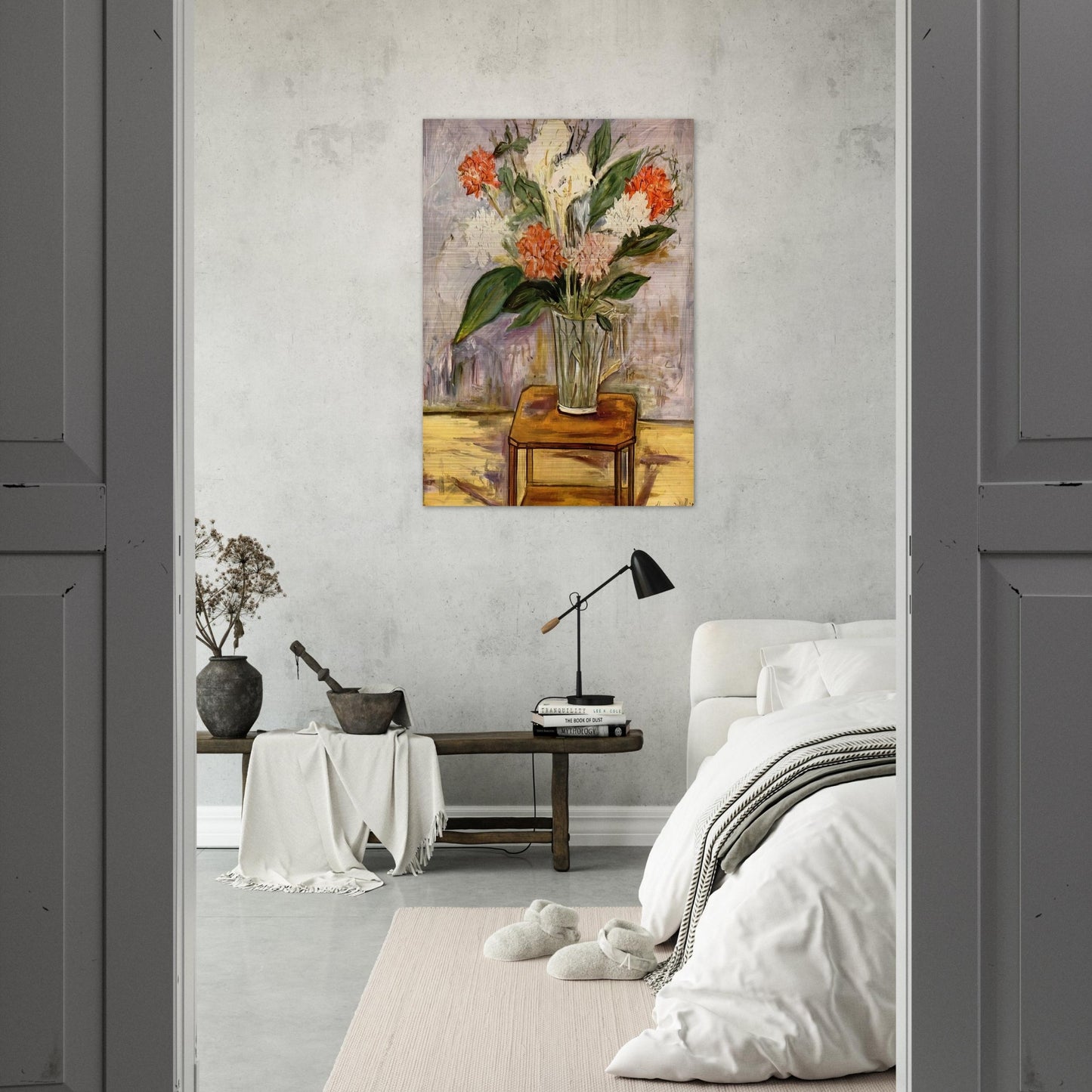 FLOWERS - Maurice Utrillo Brushed Aluminum Print - 70x100 cm / 28x40 inches | Maurice Utrillo Aluminum Print | Maurice Utrillo Prints