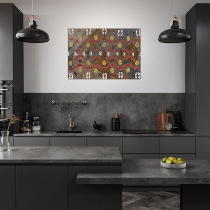 Possum Dreaming - Native Art - Clifford Possum Tjapaltjarri Acrylic Print - 70x100 cm / 28x40″ inches