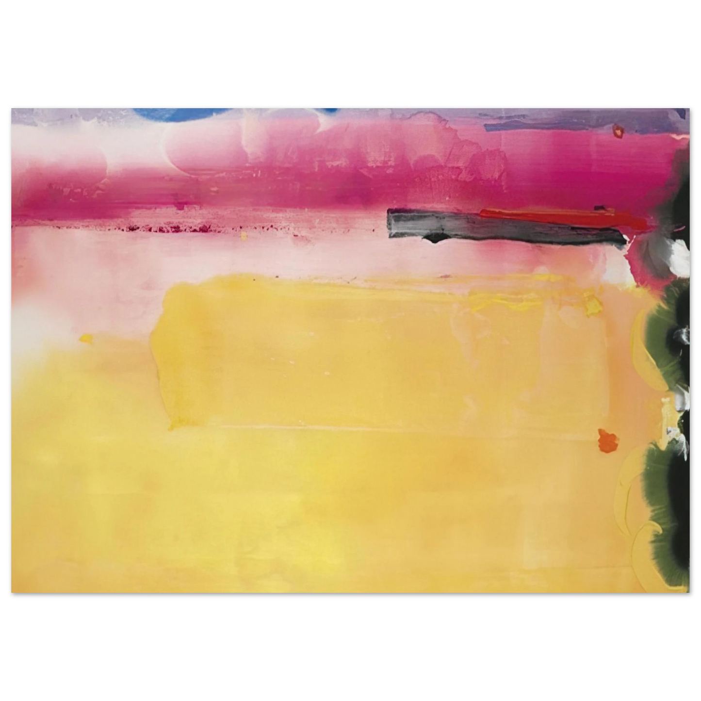 Helen Frankenthaler - Black-Eyed Susan - 1988 Wall art - 27x35 cm / 11x14 inches - Premium Wooden Framed Poster With Fine Art Paper-canvas - Black frame